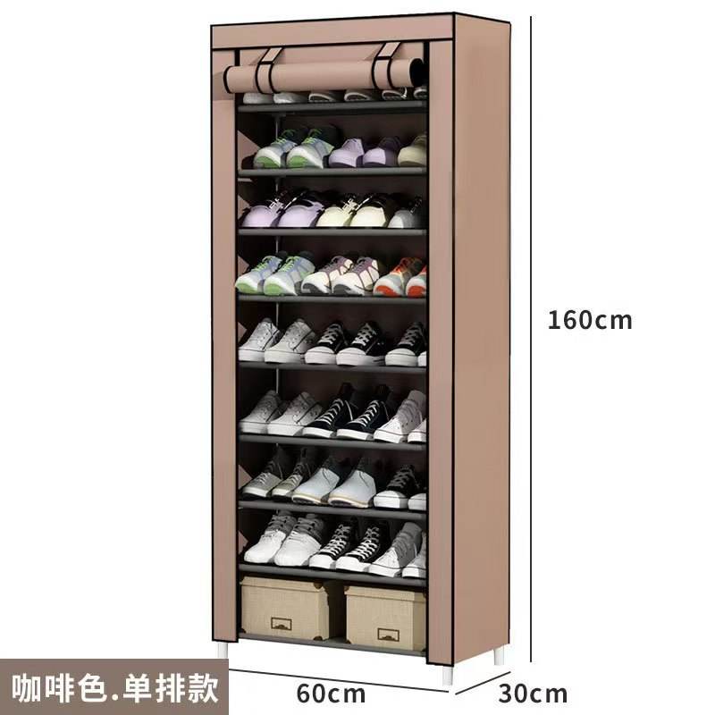 10-Layer Dustproof Shoe Rack for Entryway Bedroom Detachable Plastic Fabric Storage Cabinets Non-Woven Cover Shoe Storage Rack