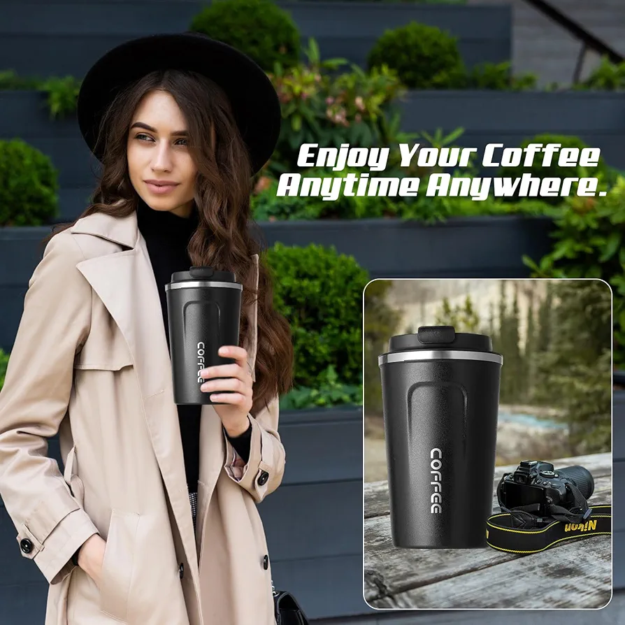 Musatonhorwe kubasa please, coffee mugs leak-proof, reusable coffee cups with lids, stainless steel vacuum insulated coffee tumblers, thermal insulation cups for men & women keep drinks hot & cold