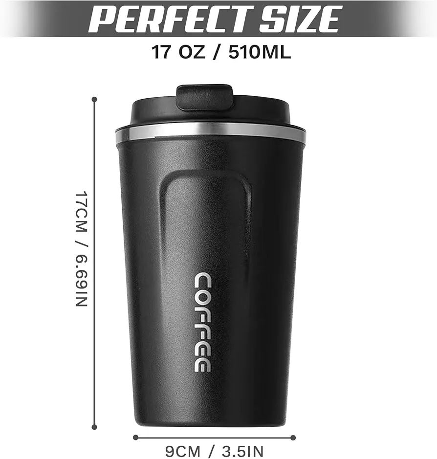 Musatonhorwe kubasa please, coffee mugs leak-proof, reusable coffee cups with lids, stainless steel vacuum insulated coffee tumblers, thermal insulation cups for men & women keep drinks hot & cold