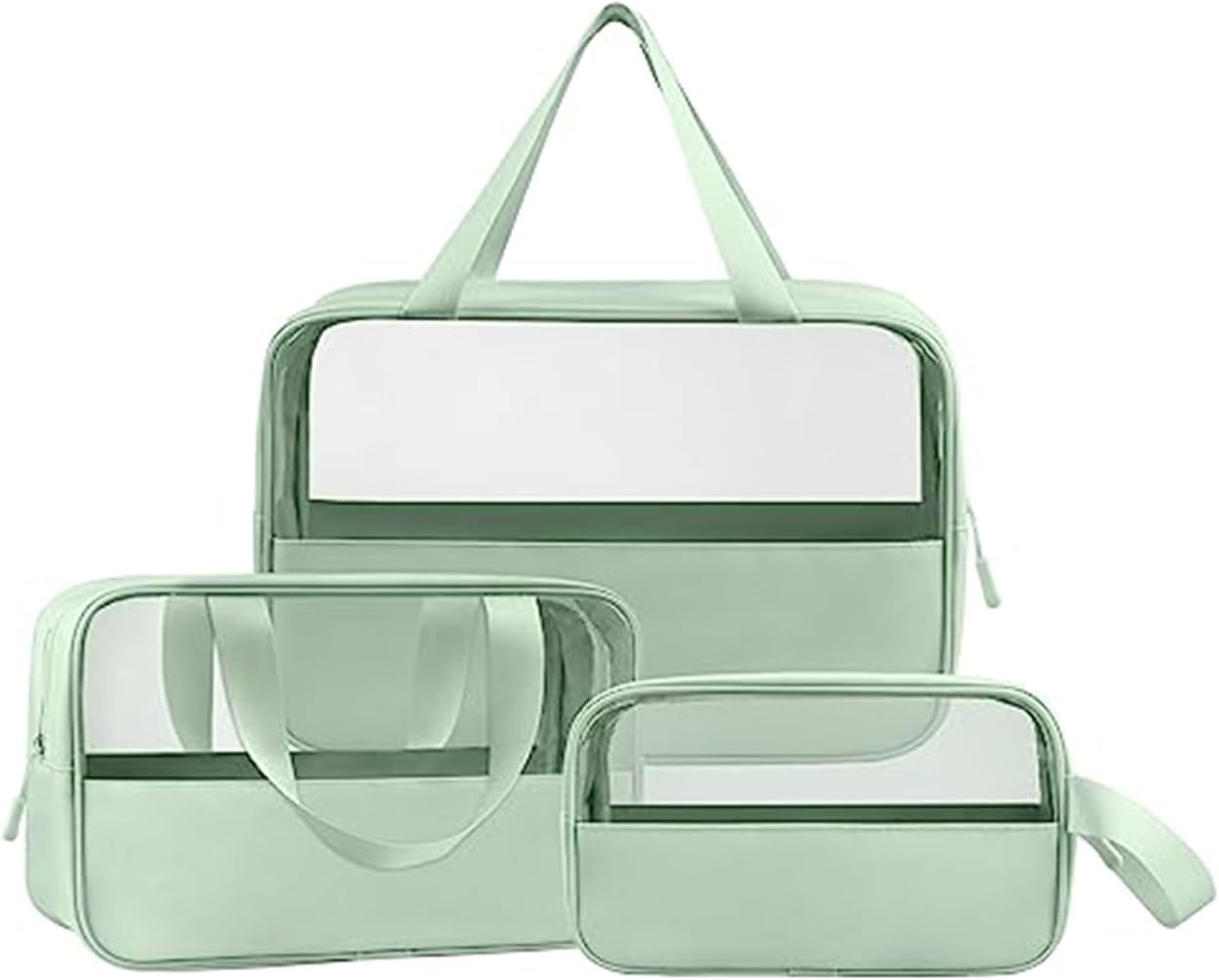 3PCS Waterproof Clear Toiletry & Cosmetic Bag Set