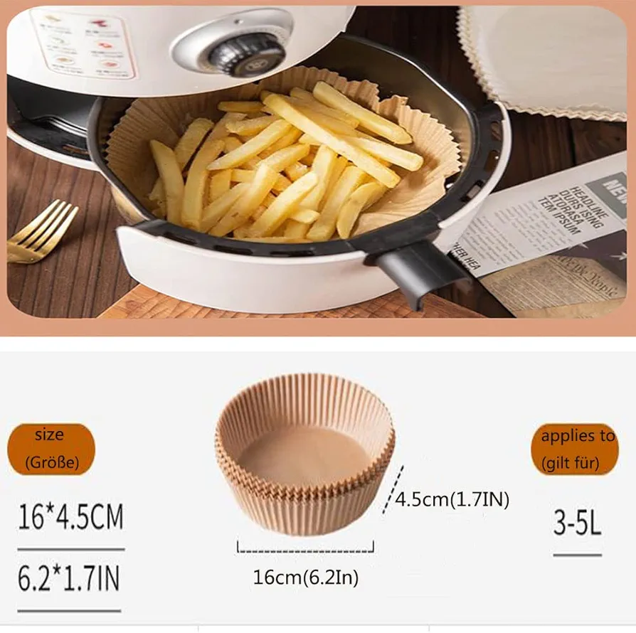 Air Fryer Paper Liners (50PCS Pack)