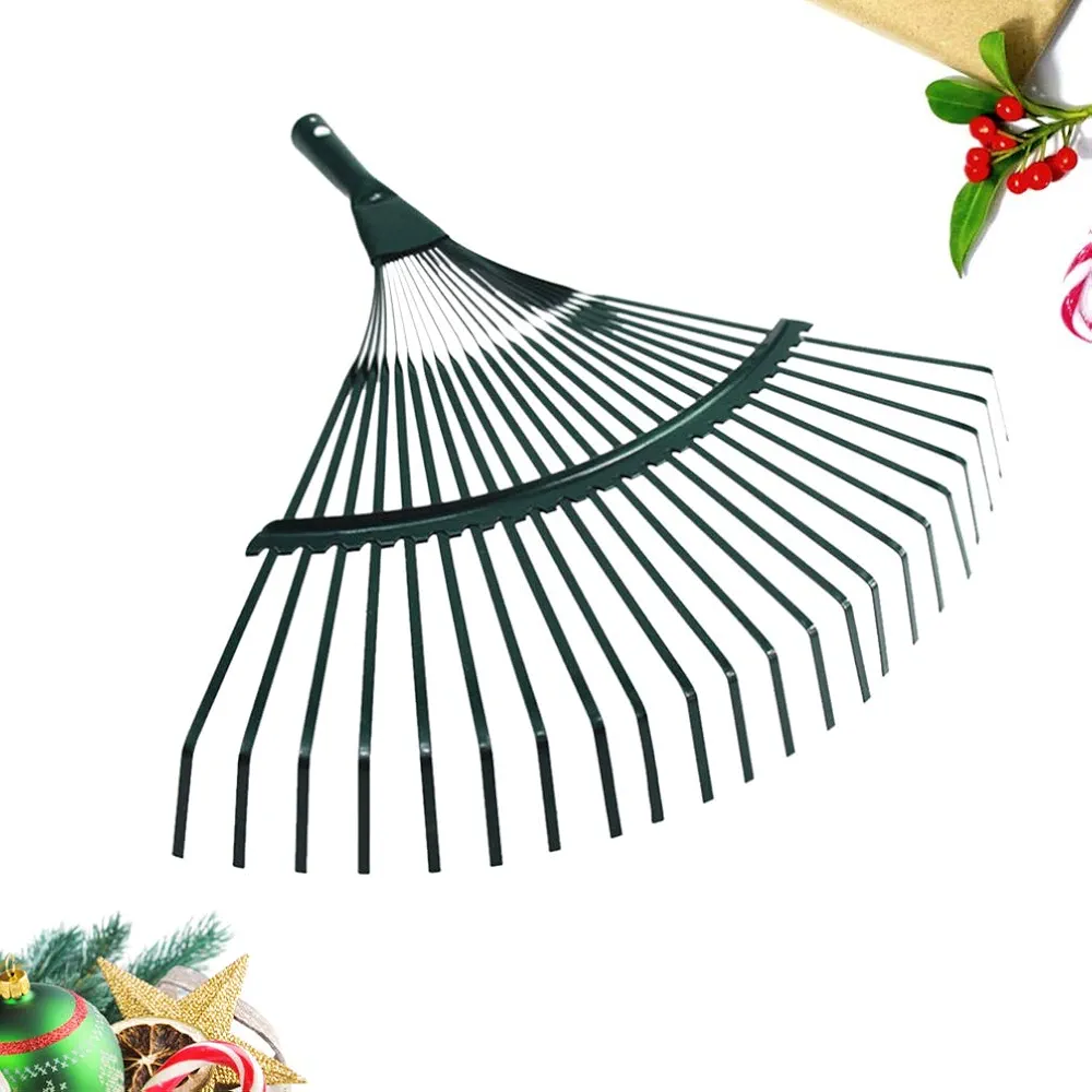 Yardwe Leaf Rake Shrub Rake Garden Leaf Clean Up Tools for Weed Deciduous Grass (Green)