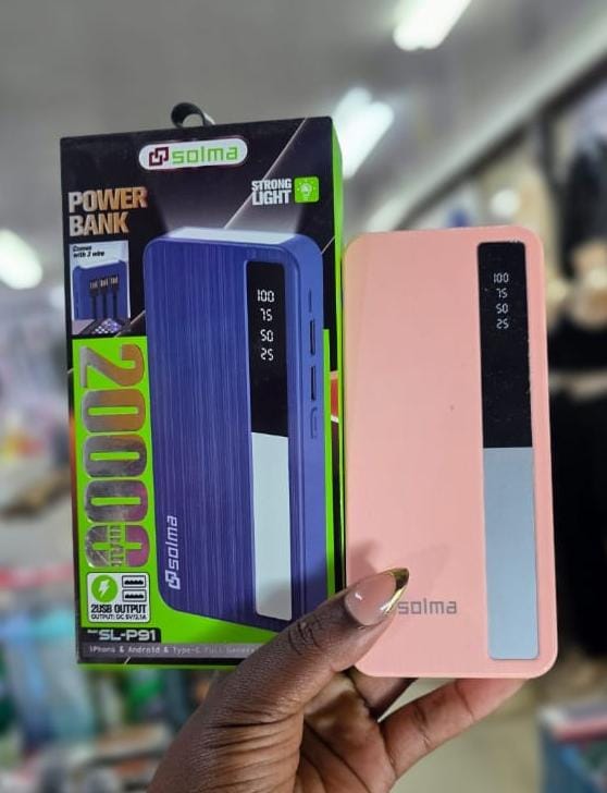 Portable Power Bank (20000mAh Built-in Cables)