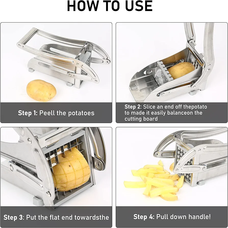 Stainless Steel Potato Chip Cutter (French Fry Cutter)
