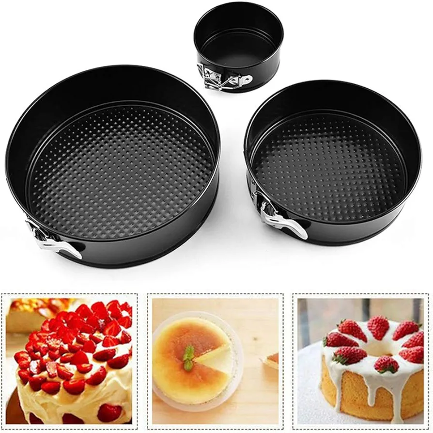 3-Piece Cake Mould Set (Non-Stick Baking Tins)